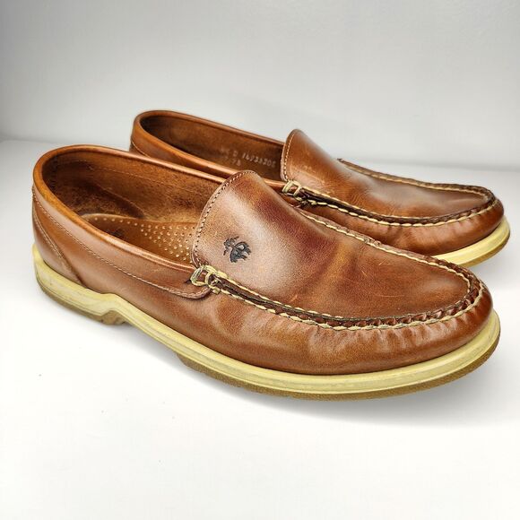 Brooks Brothers Voyager Leather Driving Loafers Size 8 1/2 D Logo - Picture 1 of 7